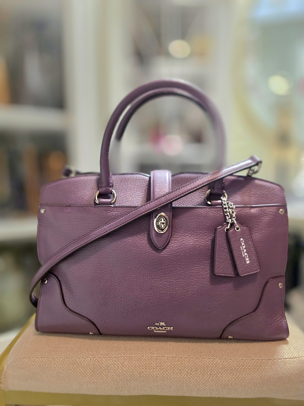 Coach Mercer Satchel 30 Grain Leather Bag Style 37575 – Structured Satchel